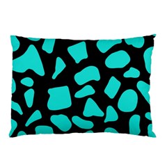 Blue Neon Cow Background   Pillow Case (two Sides) by ConteMonfrey