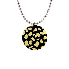 Cow Yellow Black 1  Button Necklace by ConteMonfrey