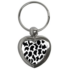Cow Black And White Spots Key Chain (heart) by ConteMonfrey