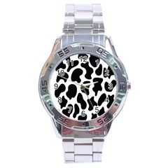 Cow black and white spots Stainless Steel Analogue Watch