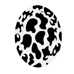 Cow Black And White Spots Oval Filigree Ornament (two Sides) by ConteMonfrey