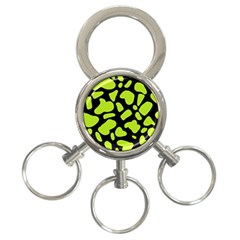 Neon Green Cow Spots 3-ring Key Chain by ConteMonfrey