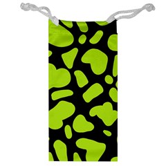 Neon Green Cow Spots Jewelry Bag by ConteMonfrey