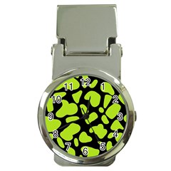 Neon Green Cow Spots Money Clip Watches by ConteMonfrey