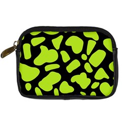 Neon Green Cow Spots Digital Camera Leather Case by ConteMonfrey