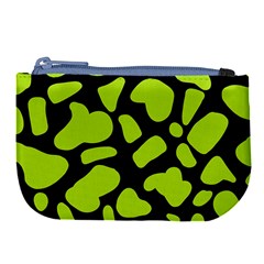 Neon Green Cow Spots Large Coin Purse by ConteMonfrey