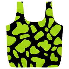 Neon Green Cow Spots Full Print Recycle Bag (xxxl) by ConteMonfrey