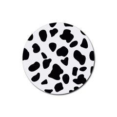 Black And White Spots Rubber Coaster (round) by ConteMonfrey