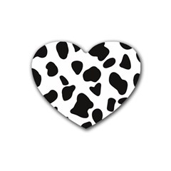 Black And White Spots Rubber Heart Coaster (4 Pack) by ConteMonfrey