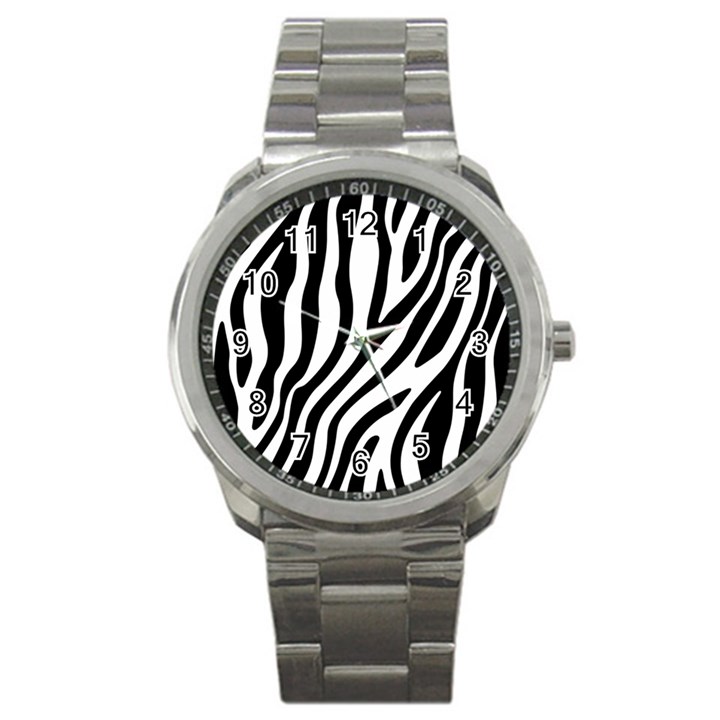 Zebra Vibes Animal Print Sport Metal Watch