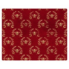 Golden Bees Red Sky Double Sided Flano Blanket (medium)  by ConteMonfrey