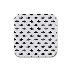 Cute Small Sharks  Rubber Square Coaster (4 Pack) by ConteMonfrey