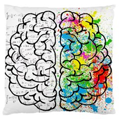 Brain Mind Psychology Idea Drawing Large Flano Cushion Case (two Sides) by Wegoenart
