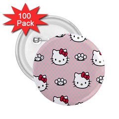 Hello Kitty 2 25  Buttons (100 Pack)  by nateshop