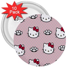 Hello Kitty 3  Buttons (10 Pack)  by nateshop