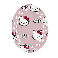 Hello Kitty Oval Filigree Ornament (two Sides) by nateshop