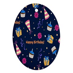 Party-hat Oval Ornament (two Sides) by nateshop