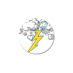 Storm Thunder Lightning Light Flash Cloud Golf Ball Marker by danenraven