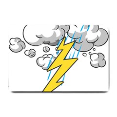Storm Thunder Lightning Light Flash Cloud Small Doormat by danenraven