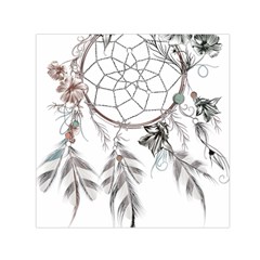 Dreamcatcher Feather Flower Illustration Art Square Satin Scarf (30  X 30 ) by danenraven