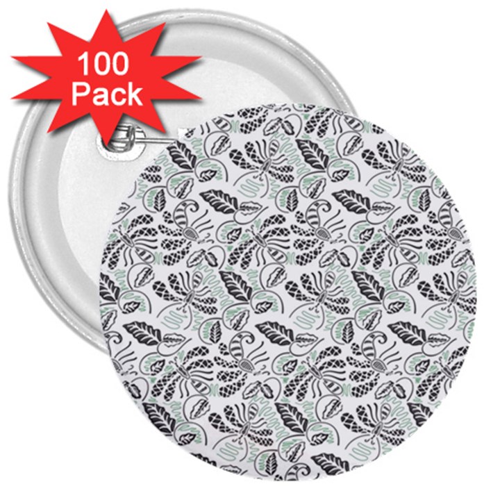 Batik-01 3  Buttons (100 pack) 