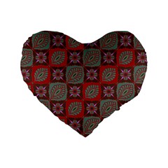 Batik-tradisional-02 Standard 16  Premium Heart Shape Cushions by nateshop