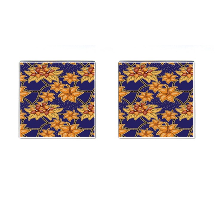 Seamless-pattern Floral Batik-vector Cufflinks (Square)