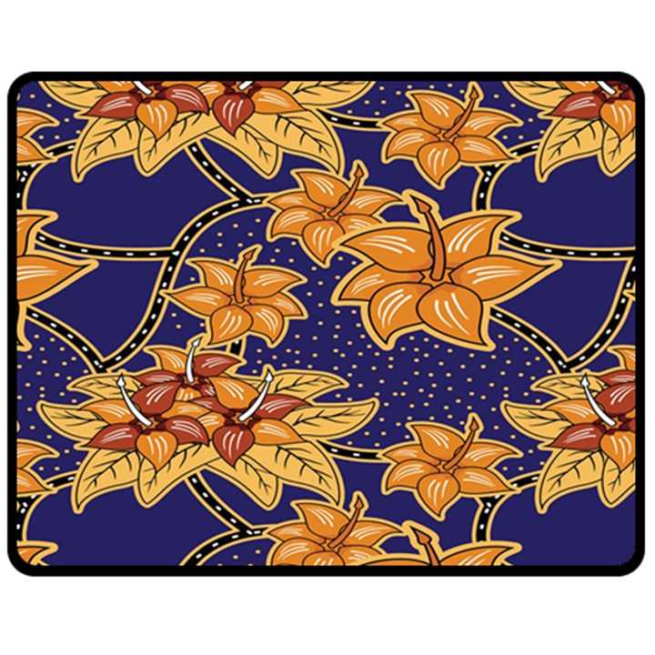 Seamless-pattern Floral Batik-vector Fleece Blanket (Medium) 