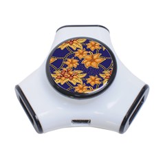 Seamless-pattern Floral Batik-vector 3-Port USB Hub