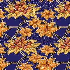 Seamless-pattern Floral Batik-vector Play Mat (Square)