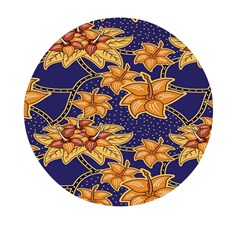 Seamless-pattern Floral Batik-vector Mini Round Pill Box