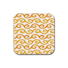 Seamless-pattern-ibatik-luxury-style-vector Rubber Coaster (square) by nateshop