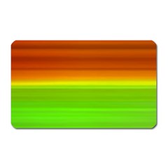 Orange And Green Blur Abstract Print Magnet (rectangular) by dflcprintsclothing