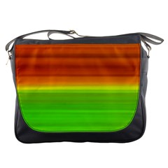 Orange And Green Blur Abstract Print Messenger Bag by dflcprintsclothing