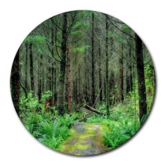 Forest Woods Nature Landscape Tree Round Mousepad by Celenk