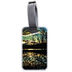 Forest Sunset Dusk Reflection Luggage Tag (two Sides) by Wegoenart