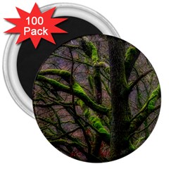 Tree Moss Forest Bark Wood Trunk 3  Magnets (100 Pack) by Wegoenart