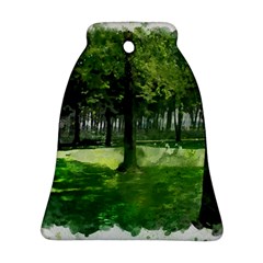 Beeches Trees Tree Lawn Forest Nature Bell Ornament (two Sides)