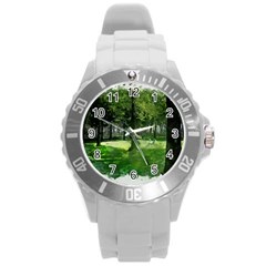 Beeches Trees Tree Lawn Forest Nature Round Plastic Sport Watch (l) by Wegoenart