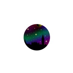 Illustration Clock Asteroid Comet Galaxy 1  Mini Buttons by Wegoenart