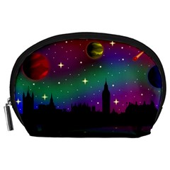 Illustration Clock Asteroid Comet Galaxy Accessory Pouch (large) by Wegoenart