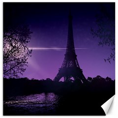 Eiffel Tower Paris-nigh Silhouette Canvas 20  X 20  by Wegoenart