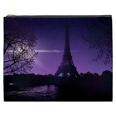 Eiffel Tower Paris-nigh Silhouette Cosmetic Bag (xxxl) by Wegoenart