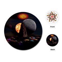 Eye Of Sauron Space Mushroom Moon Playing Cards Single Design (round) by Wegoenart