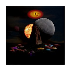 Eye Of Sauron Space Mushroom Moon Face Towel by Wegoenart