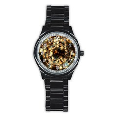 Science Fiction Background Fantasy Stainless Steel Round Watch by Wegoenart