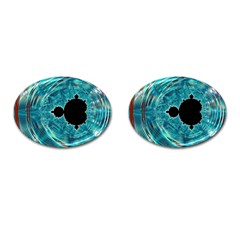 Mandelbrot Apple Fractal Abstract Cufflinks (oval) by Wegoenart