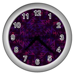 Art Pattern Design Wallpaper Background Cartoon Wall Clock (silver) by danenraven