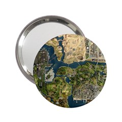 Map Illustration Grand Theft Auto 2 25  Handbag Mirrors by danenraven