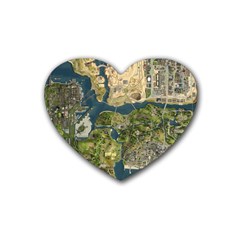 Map Illustration Grand Theft Auto Rubber Heart Coaster (4 pack)